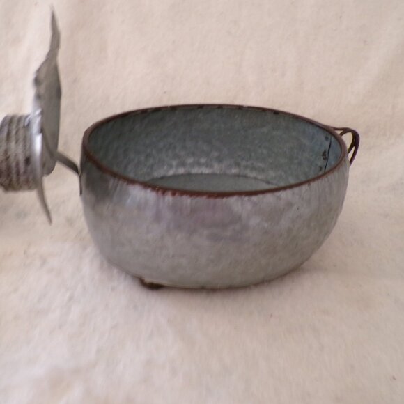 Galvanized Metal Pig Piggy Hog Shaped Planter Pot Farmhouse Decor - Picture 2 of 5